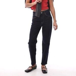 Mango New Mom Dark Navy Blue Denim Jeans 8 40